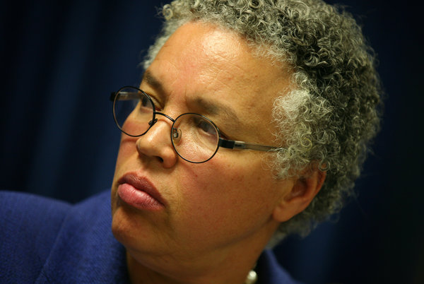 Toni Preckwinkle delivers her budget speech to county commissioners in the Cook County Board Room Thursday, Oct. 18, 2012. B582453438Z.1 (E. Jason Wambsgans/Chicago Tribune) ....OUTSIDE TRIBUNE CO.- NO MAGS, NO SALES, NO INTERNET, NO TV, CHICAGO OUT, NO DIGITAL MANIPULATION...