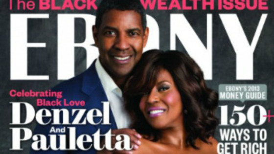 Denzel and Pauletta Washington on the cover of 'EBONY Magazine'