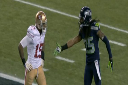 Richard Sherman attempted to shake hands with Michael Crabtree. | NFL