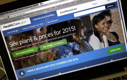 FILE - This Nov. 12, 2014 file photo shows the HealthCare.gov website, where people can buy health insurance, on a laptop screen, shown in Portland, Ore. Sign-ups under President Barack Obama's health care law grew slowly but steadily over the New Year's holiday. (AP Photo/Don Ryan)