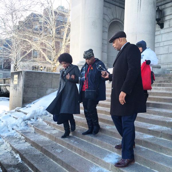 Eric Garner's family leaving the Staten Island Supreme Court. Photo courtesy NYCLU on  Twitter