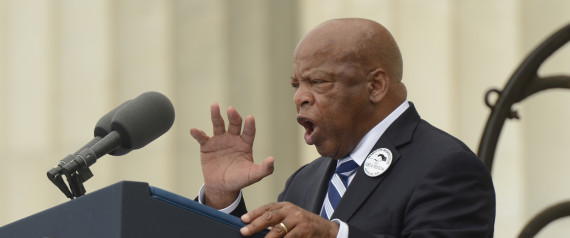 Representative John Lewis, a Democratic from Georgia, speaks during the Let Freedom Ring commemoration event at the Lincoln Memorial in Washington, D.C., U.S., on Wednesday, Aug. 28, 2013. U.S. President Barack Obama, speaking from the same Washington stage where Martin Luther King Jr. delivered a defining speech of the civil rights movement, said that even as the nation has been transformed, work remains in countering growing economic disparities. Photographer: Michael Reynolds/Pool via Bloombe | Bloomberg via Getty Images