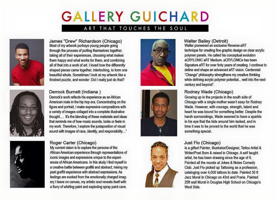 The profiles of the artists whose work is showcased at the Guichard Gallery