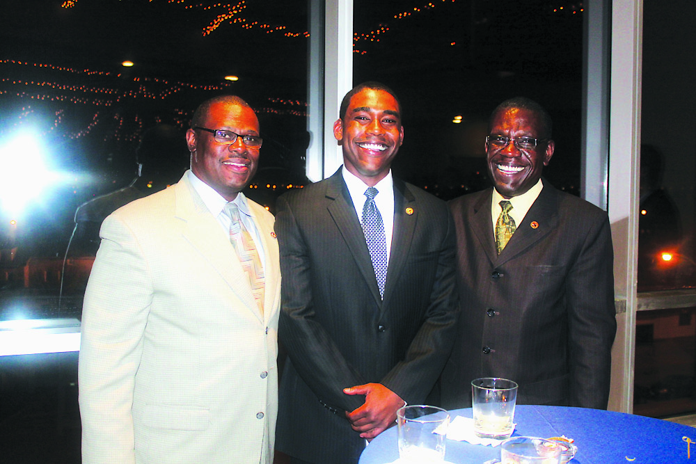 Derrick Smith with State Rep Arthur Turner Jr.  and former Rep. Arthur turner Sr. 