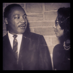 Rev. Martin Luther King, Jr. and Alice Tregay working together. 