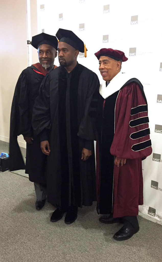 Kanye West , Dr. Massey and a third person also a honorary doctorate recipient .