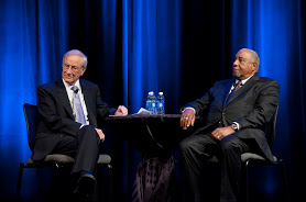 Gerald Stern interviewing Rev. Dr. Bernard Lafayette, Jr. which made for a lively dialog.