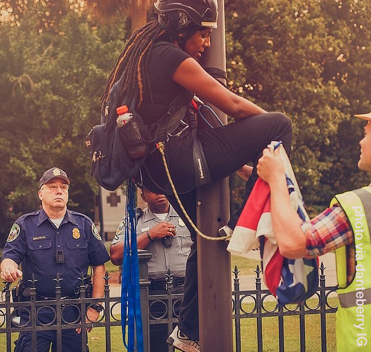 Bree Newsome takes down the Confederate Battle Flag at the South Carolina