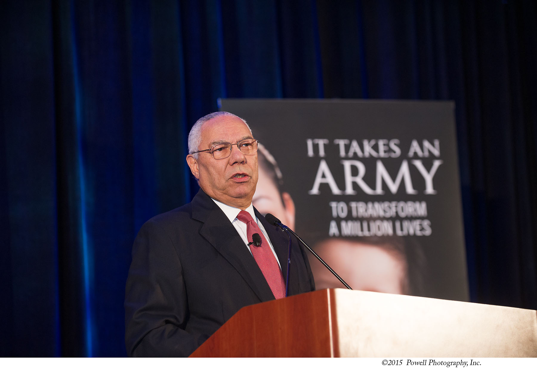 General Colin Powell Addressing the Salvation Army audience celebrating its 150th anniversary in Chicago.