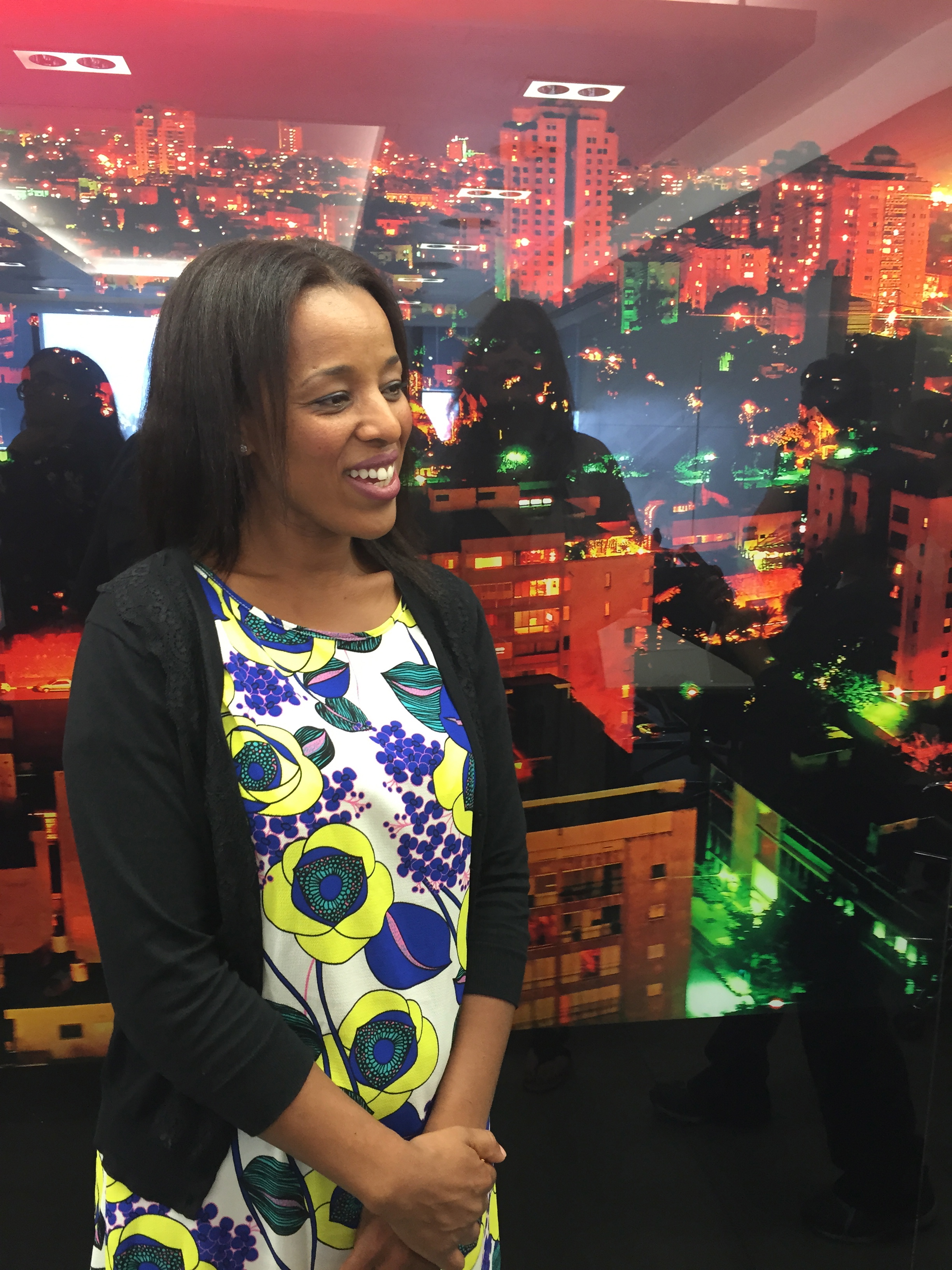 Deputy Mayor of Tel Avis, Mehereta Babuch-Ron addressing the U.S. delegation of journalists  at her offices.