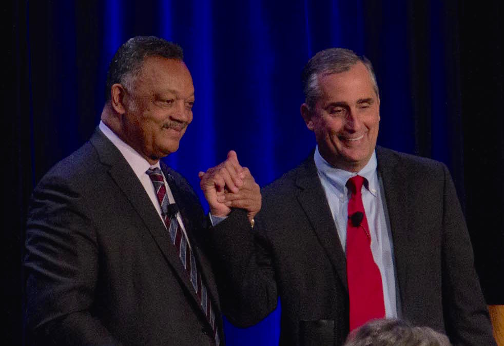 Rev. Jesse Jackson with Intel CEO Brian Krzanich