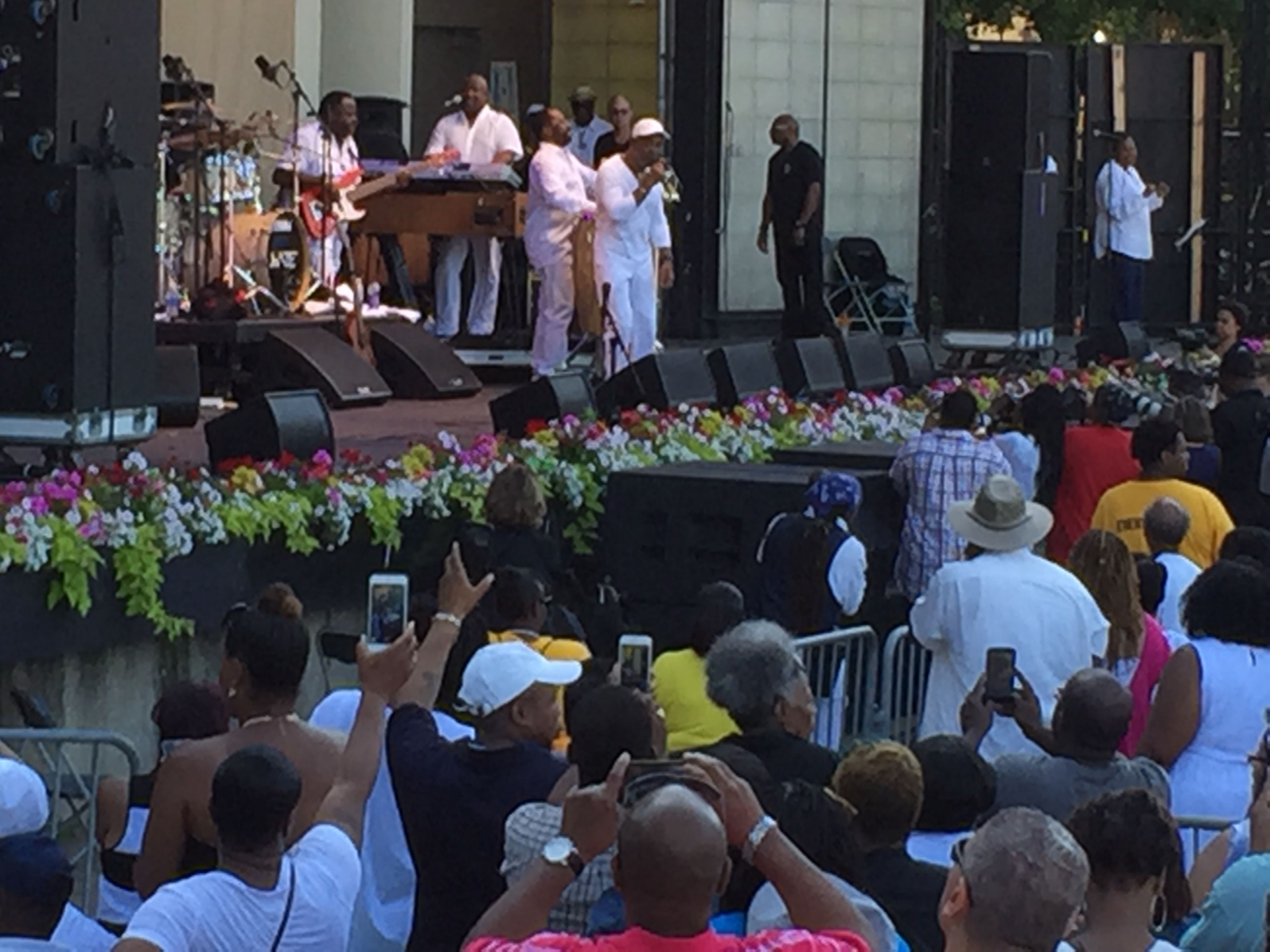 Frankie Beverly on stage at the Petrillo Music Shell  35th Annual 'Taste of Chicago' 2015.