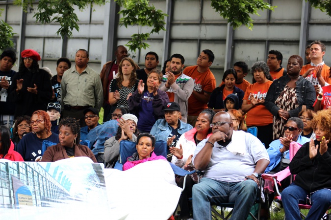 Chicago hunger strikers protest to keep Dyett High School open.  Photo credit: M.Datcher