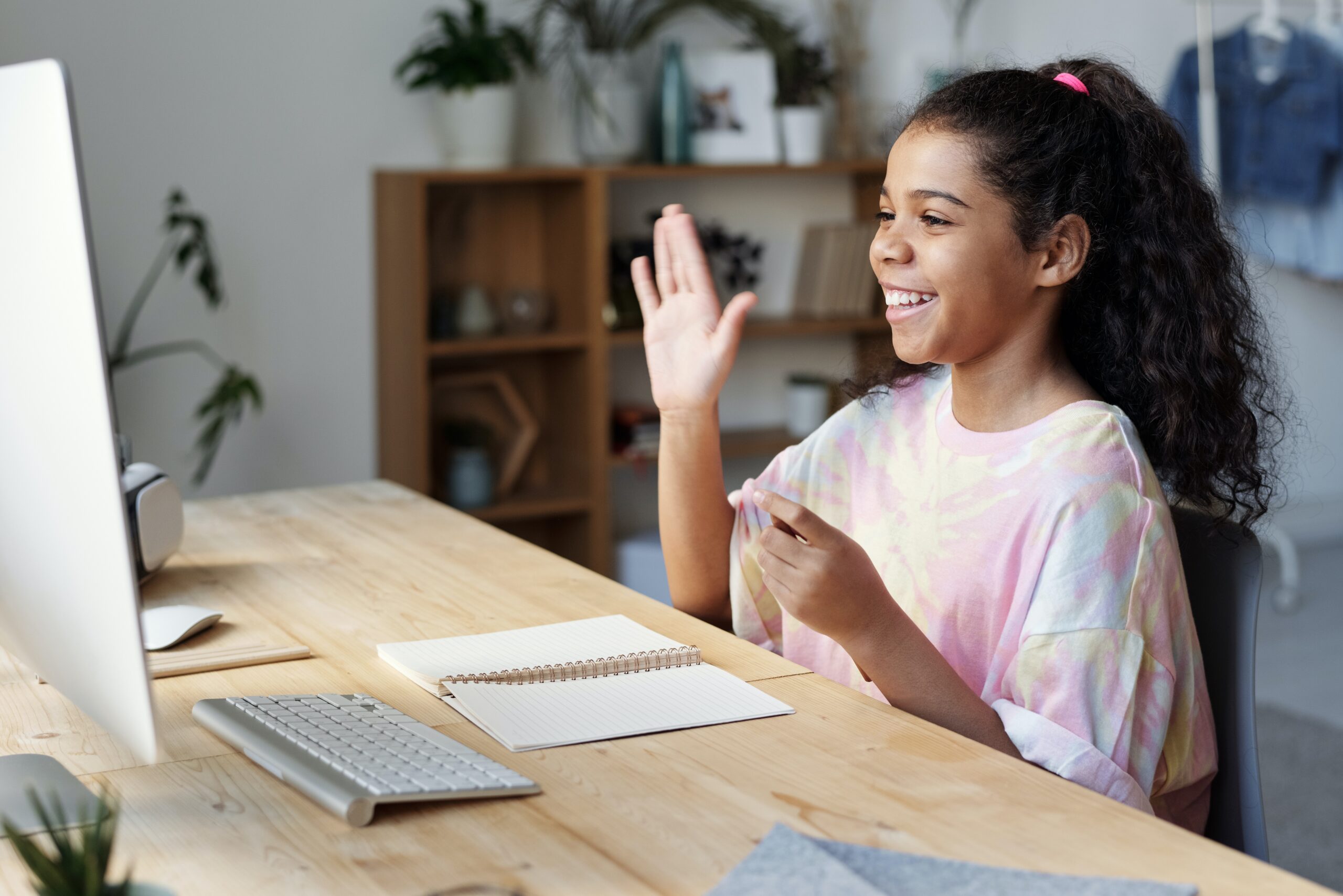 a preteen using a computer