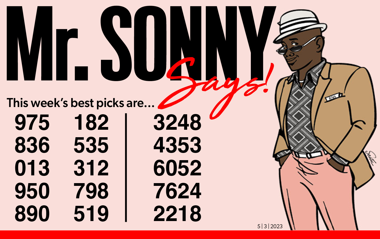 Mr Sonny Knows May 3 2023 Numbers