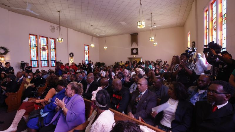 People packed out a Westside Church for Brandon Johnson's community celebration 