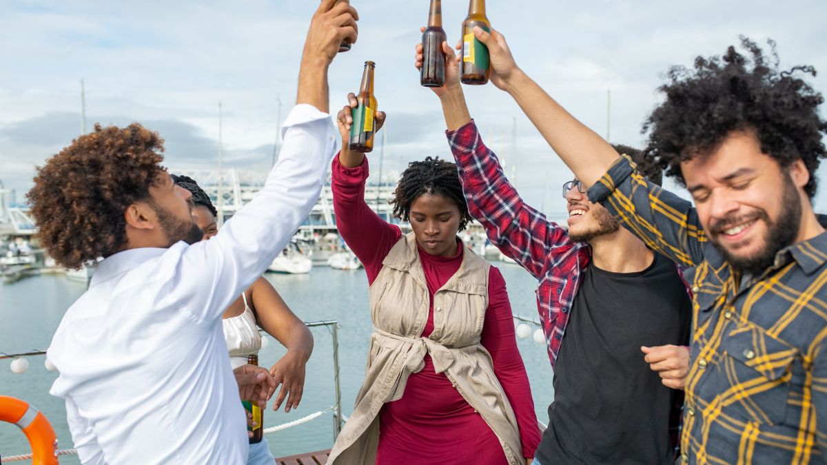 People toasting with alcoholic drinks