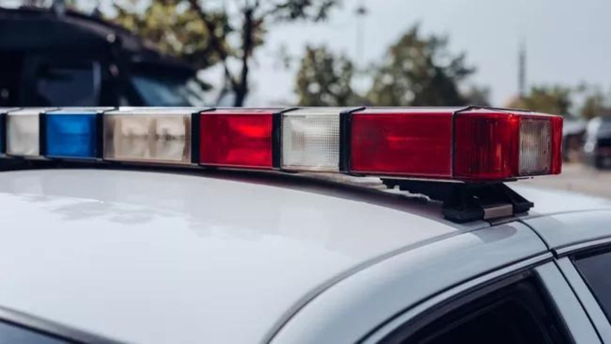 Top of a police squad car.