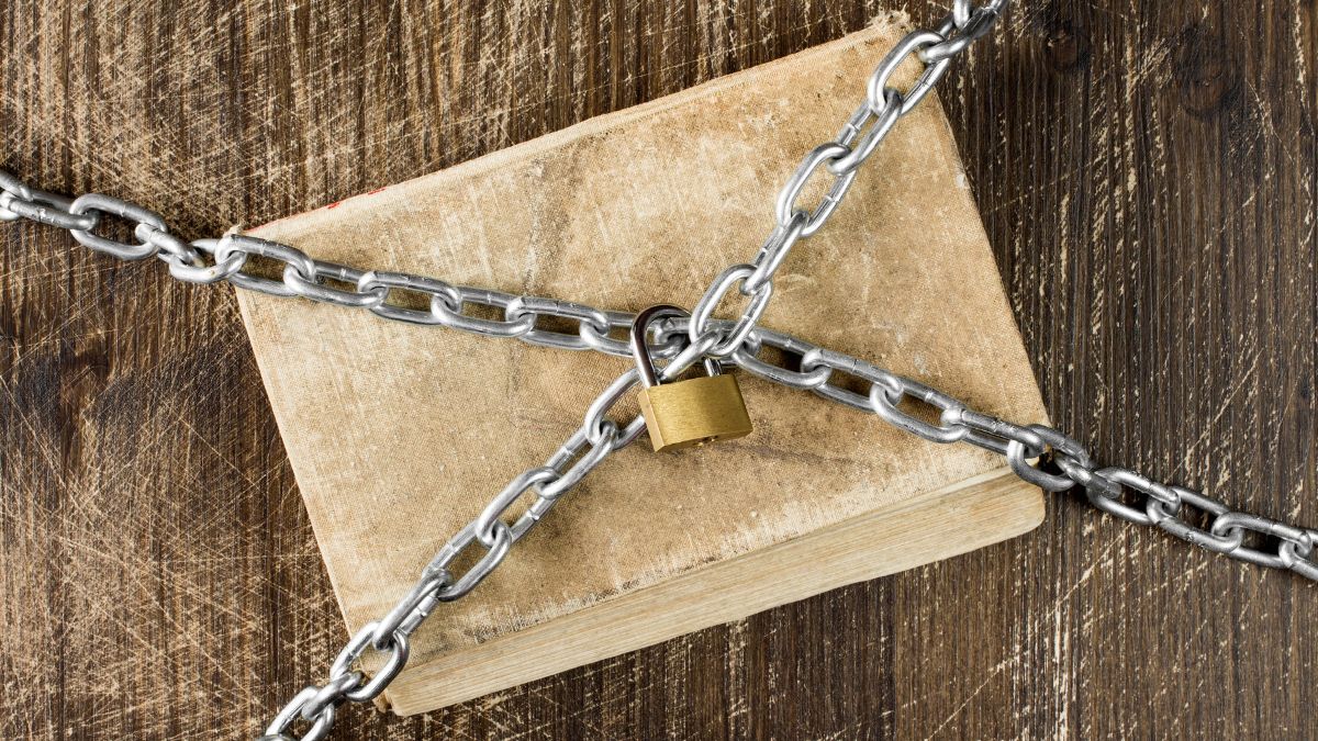 A book chained and locked