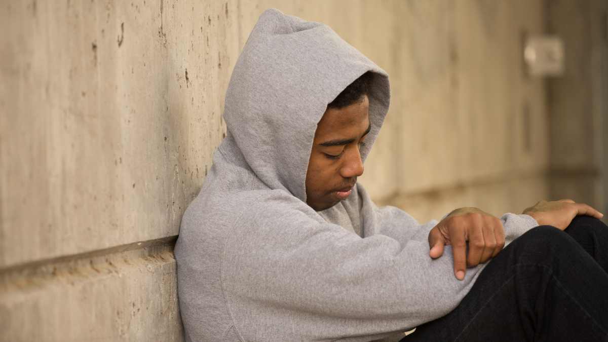 African American Young Teen Feeling Depressed