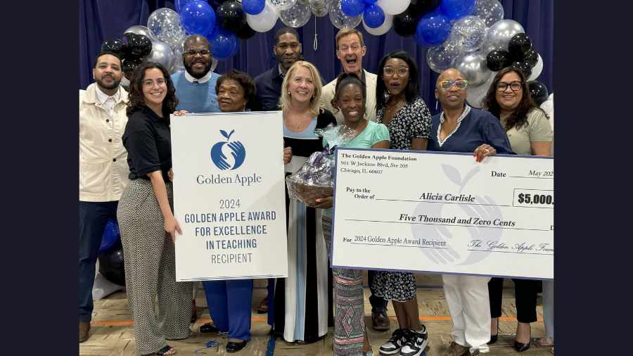 Golden Apple Foundation and CPS officials celebrate Alicia Carlisle