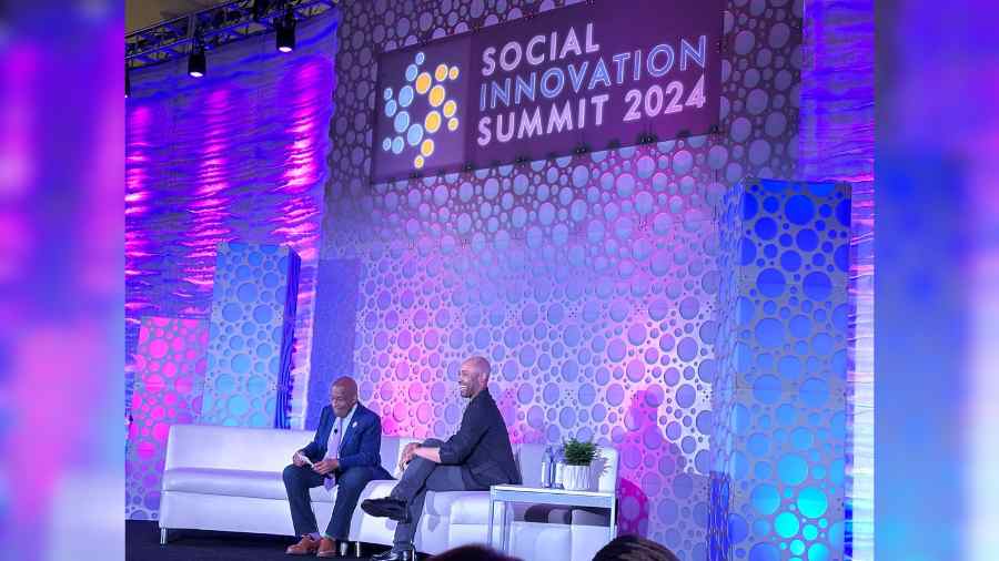 Al Roker and Michael Counter at the Social Innovation Summit 2024 