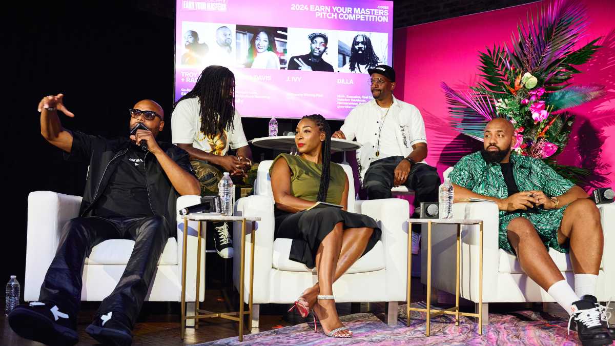 Troy Millings and Rashad Bilal of Earn Your Leisure, Indya Davis, manager lead of multicultural marketing at Ally Financial, music executive and entrepreneur Dilla, and Grammy Award-winning poet J. Ivy judged the Earn Your Masters Pitch Competition in Chicago.