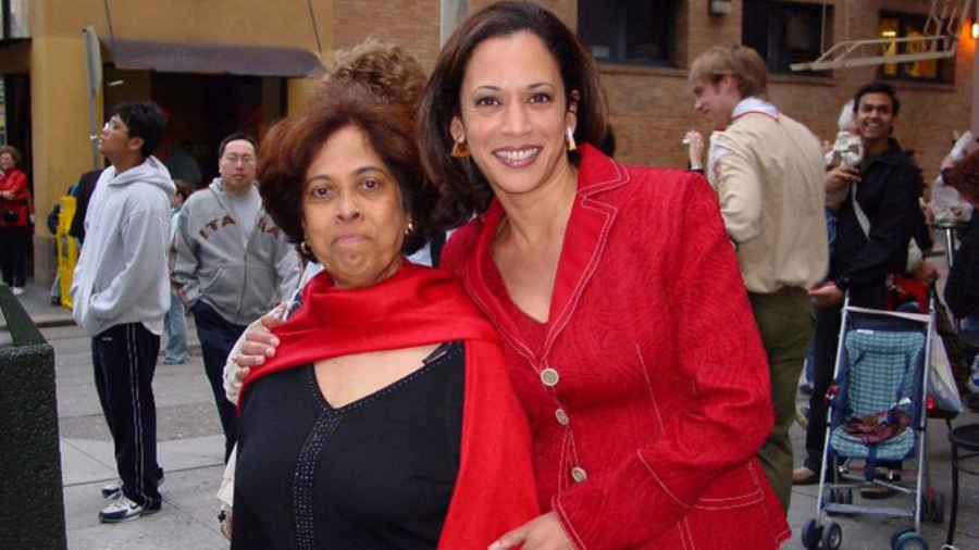 V.P. Kamala Harris with her mother Shyamala Gopalan 