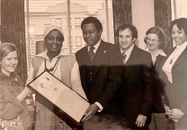  Dr. Annie Lawrence Brown with James Compton the former CEO of the Urban League., He was the CEO from 1978 to 2006