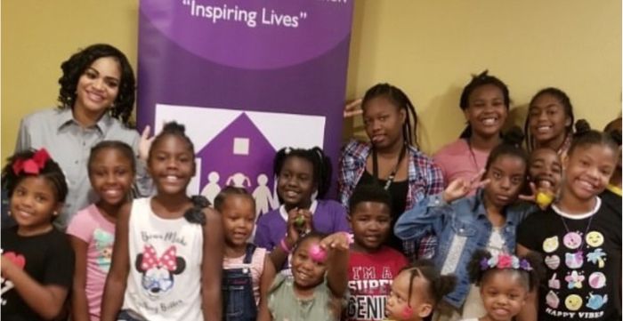 Erica Hubbard with mentees from the Erika Hubbard Foundation
