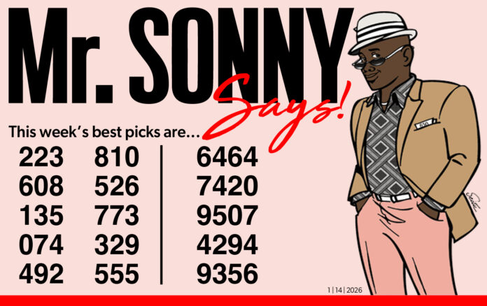MR SONNY KNOWS for January 14, 2026